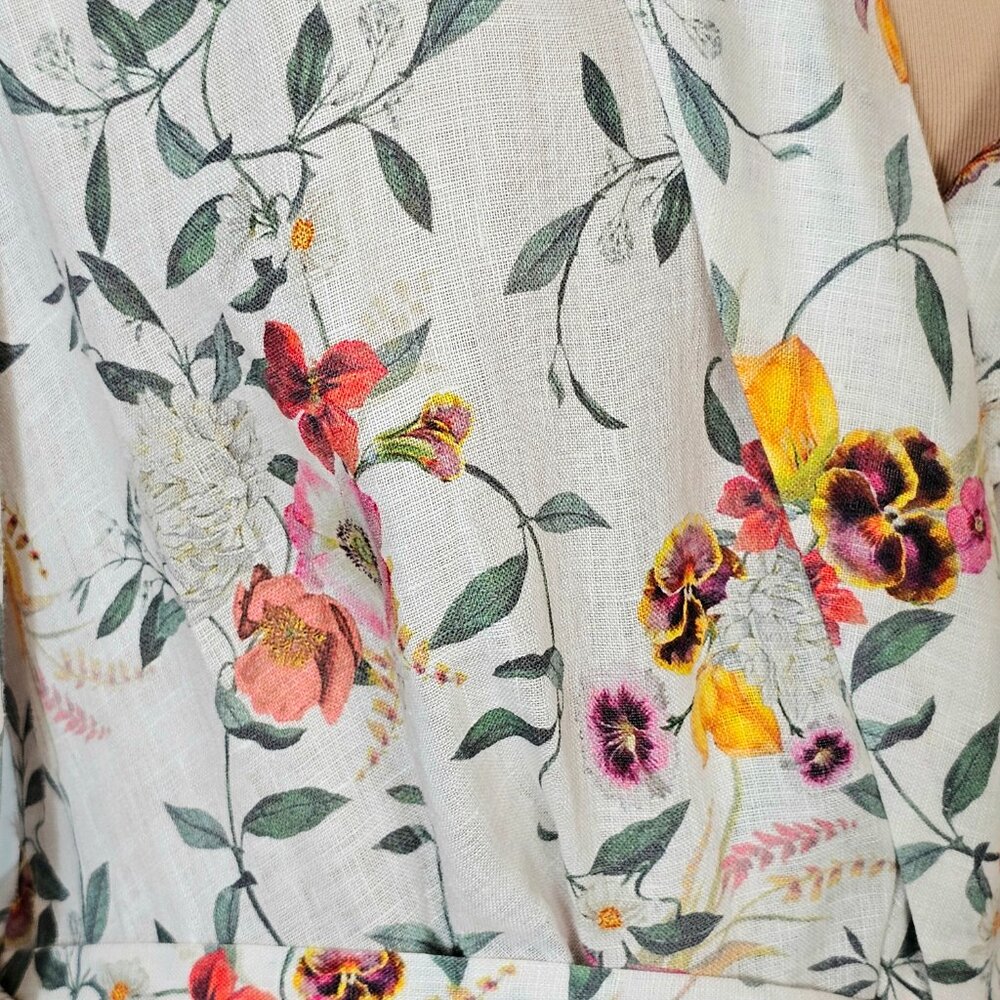 Zimmermann ElkaVine Linen Floral Wrap Dress Size 3 (US 10) - Picture 10 of 14